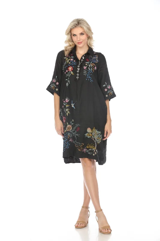 Discount Deals Johnny Was Workshop Black Indalo Henley Kimono Sleeve Shirt Dress Boho Chic W33024 Discount Deals Johnny Was Workshop Black Indalo Henley Kimono Sleeve Shirt Dress Boho Chic W33024