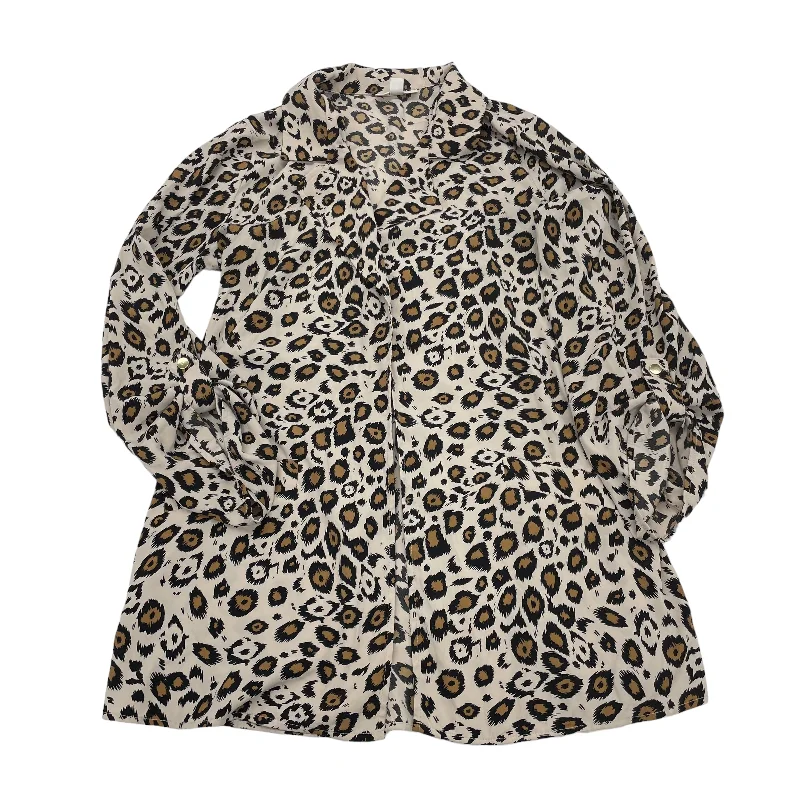 Discount Deals ANIMAL PRINT TOP LS by DANA BUCHMAN Size:M
