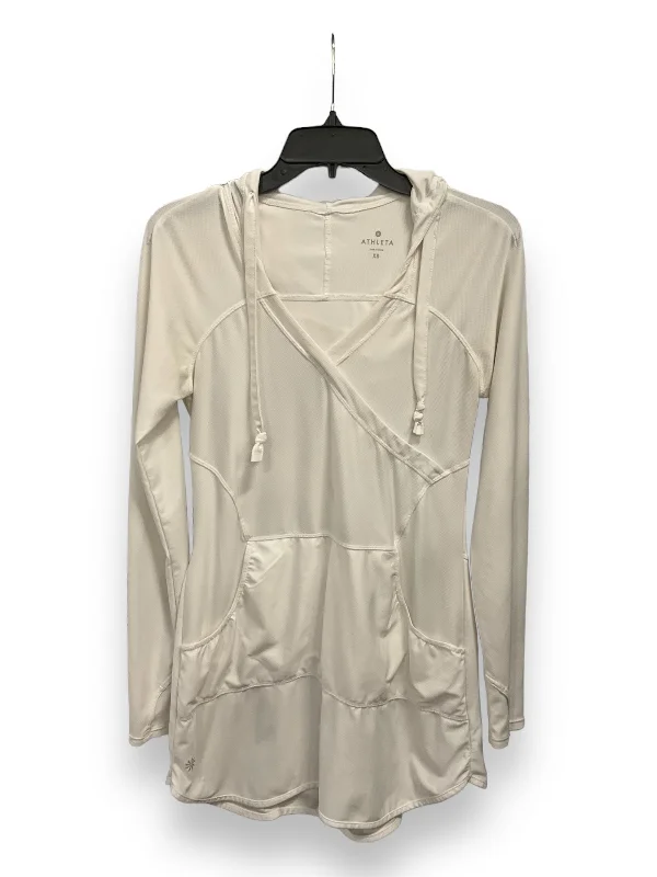 Exclusive Savings Athletic Top Long Sleeve Hoodie By Athleta In White, Size: Xs