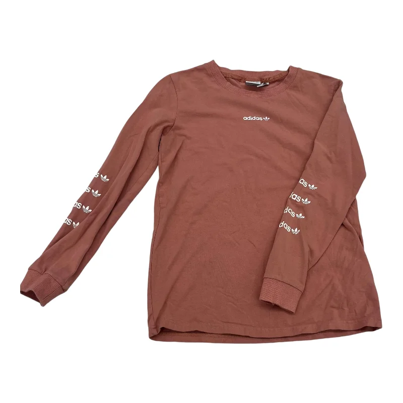 Price Reduction Athletic Top Ls Crewneck By Adidas In Pink, Size:S