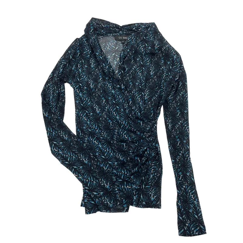 Super Sale BLACK & BLUE KAREN KANE TOP LS, Size M