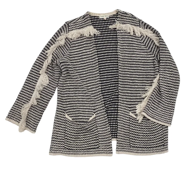Major Savings BLACK & TAN SWEATER CARDIGAN by KNOX ROSE Size:XL