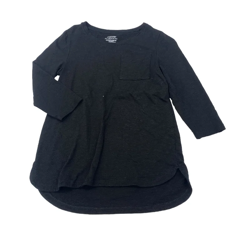 Savings Event BLACK TOP 3/4 SLEEVE BASIC by CHICOS Size:XS