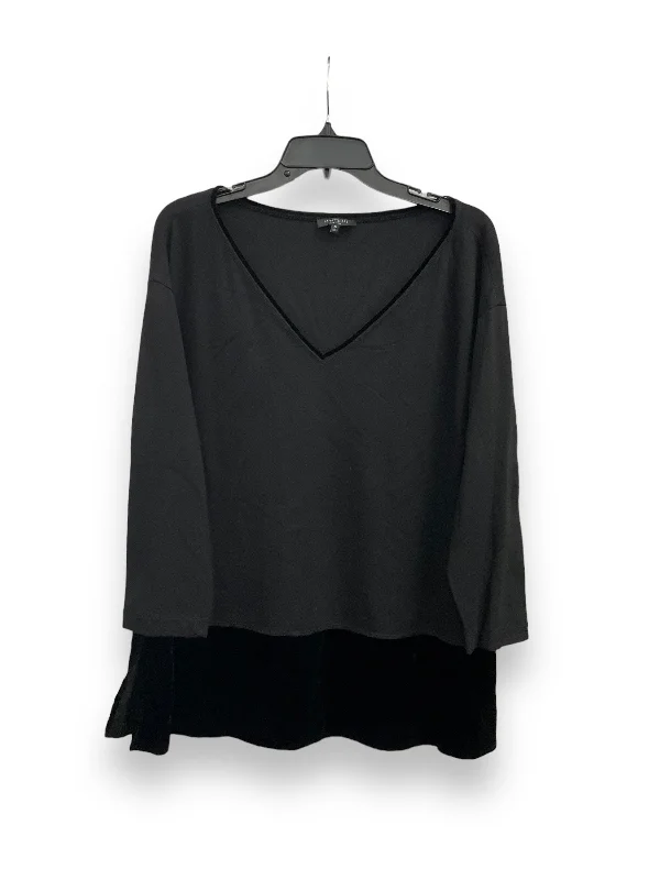 Take Advantage Black Top 3/4 Sleeve Lafayette 148, Size Xl