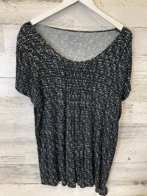 Amazing Deals Black Top Short Sleeve Croft And Barrow, Size Xxl