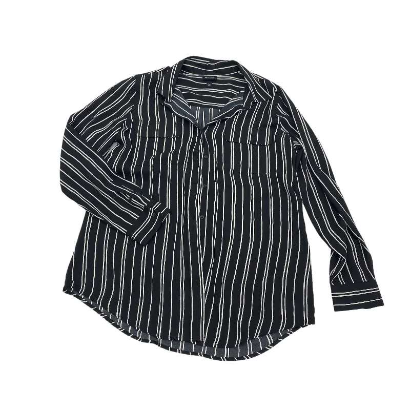Price Drop BLACK & WHITE BLOUSE LS by WHO WHAT WEAR Size:L