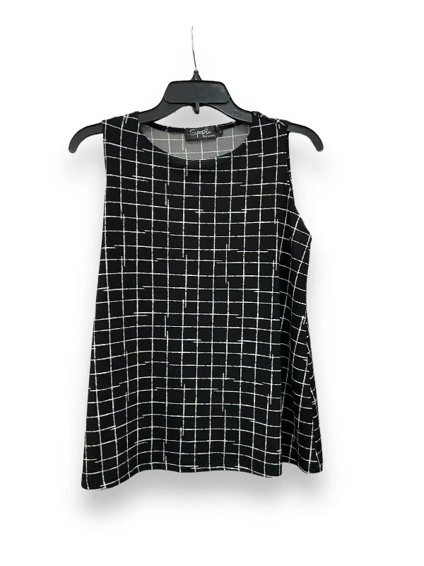 Special Buy Black & White Blouse Sleeveless Sympli, Size S