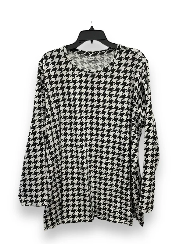 Final Clearance Black & White Top Long Sleeve Lane Bryant, Size 3x