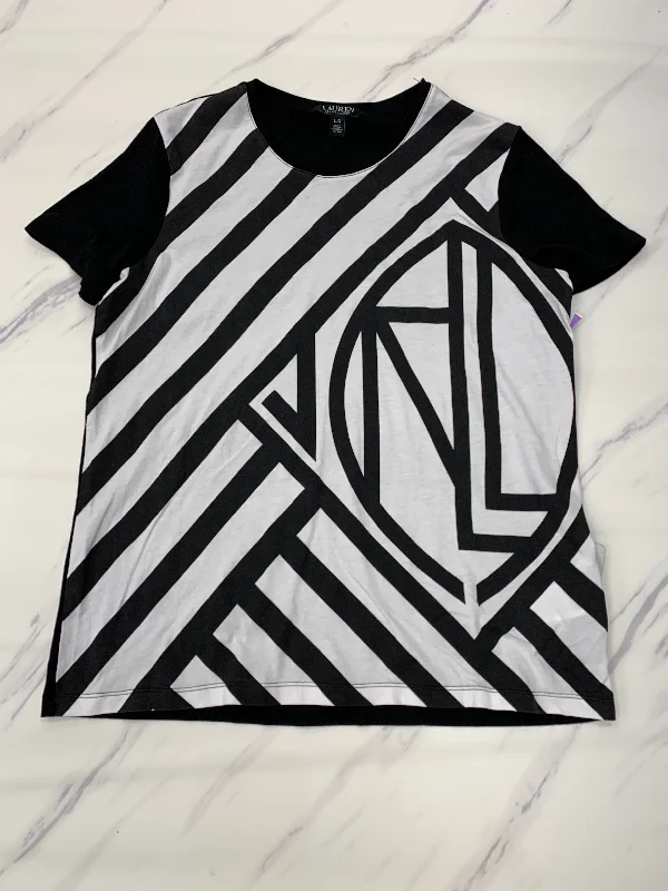 Unmissable Offer Black & White Top Short Sleeve Basic Ralph Lauren Black Label, Size L