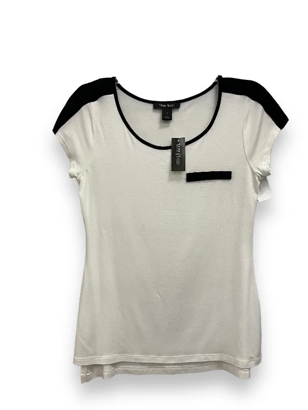 Limited Edition Black & White Top Short Sleeve White House Black Market, Size S