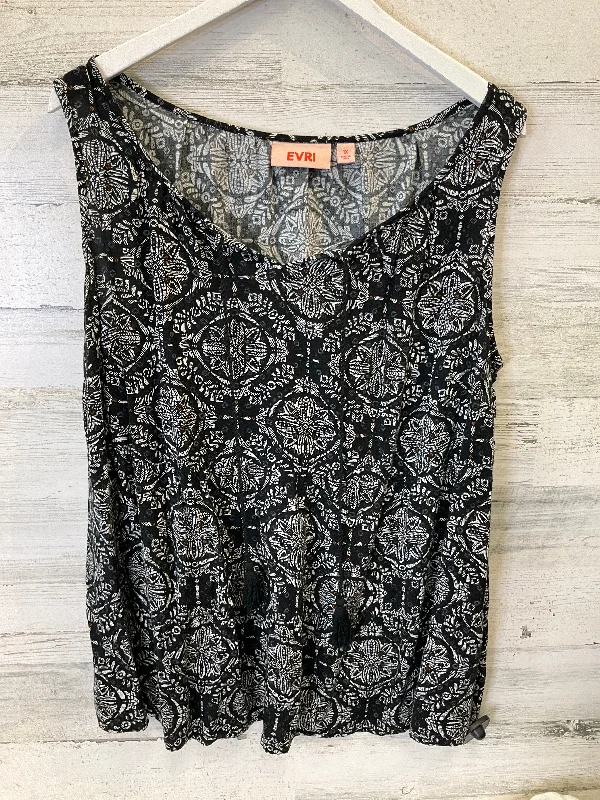 Great Bargains Black & White Top Sleeveless Evri, Size 1x