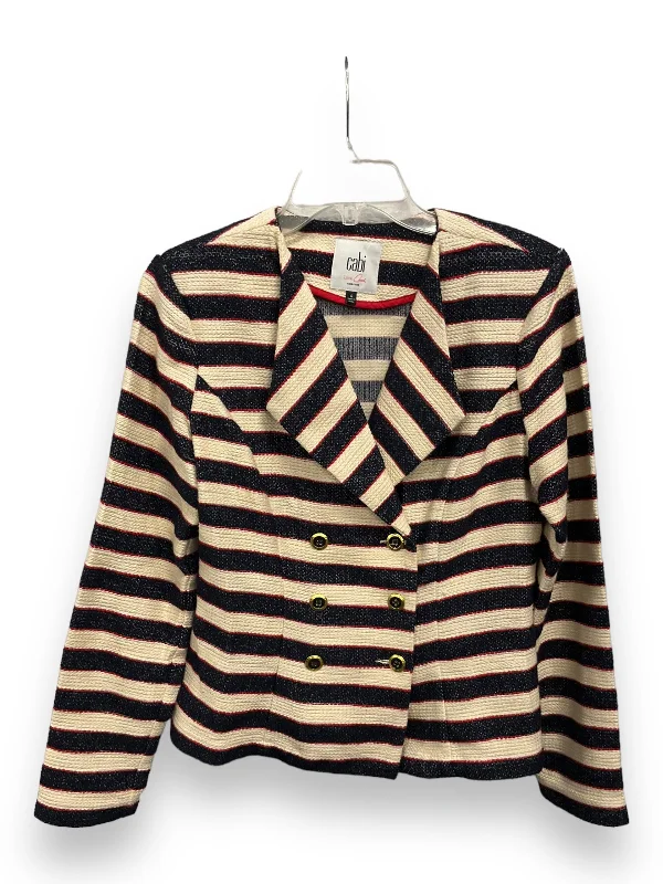 Price Rollback Blazer By Cabi In Striped Pattern, Size: S