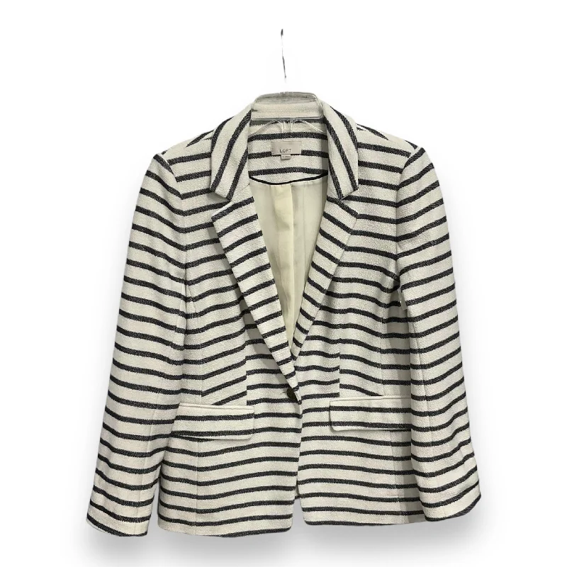 Discount Deals Blazer By Loft In Striped Pattern, Size: 6