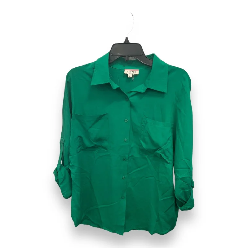 Shop and Save Blouse 3/4 Sleeve By Andree By Unit In Green, Size: S