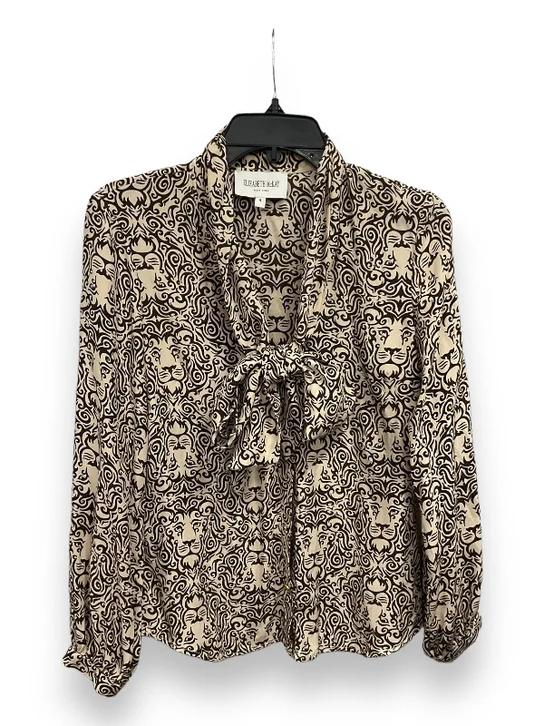 Deal of the Day Blouse Long Sleeve By Elizabeth Mckay In Brown, Size: S