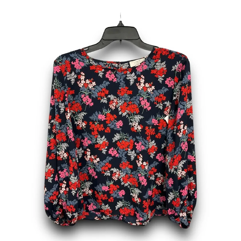 TIME-Limited Offer Blouse Long Sleeve By Loft In Floral Print, Size: M