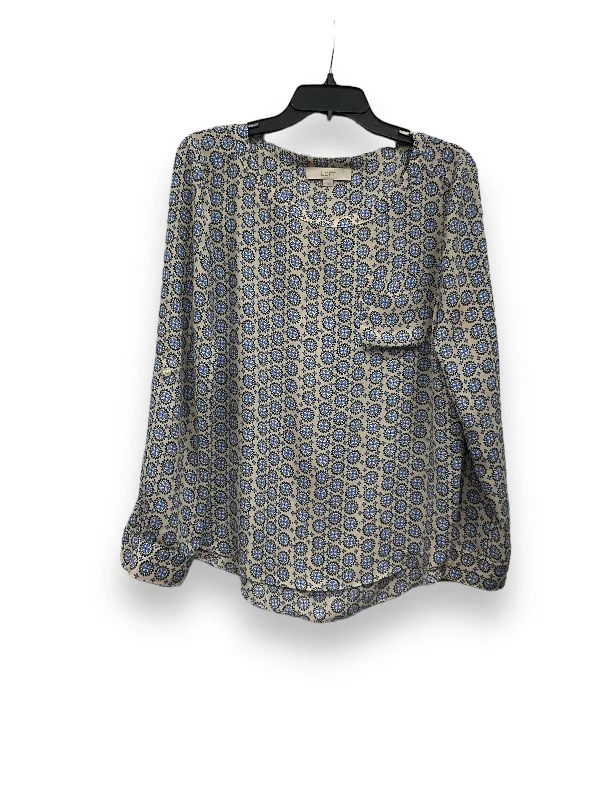 Don’t Miss Out Blouse Long Sleeve By Loft In Multi-colored, Size: S