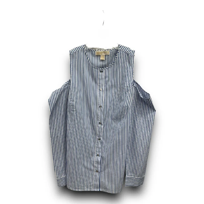 Online Specials Blouse Long Sleeve By Michael By Michael Kors In Blue, Size: S