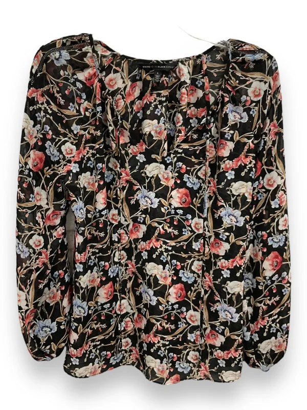 Super Deal Blouse Long Sleeve By White House Black Market In Floral Print, Size: S