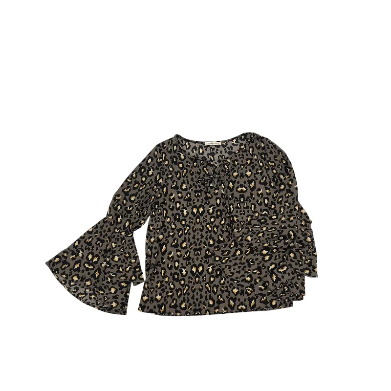 Season Finale Sale Blouse Ls By Newbury Kustom In Animal Print, Size:S