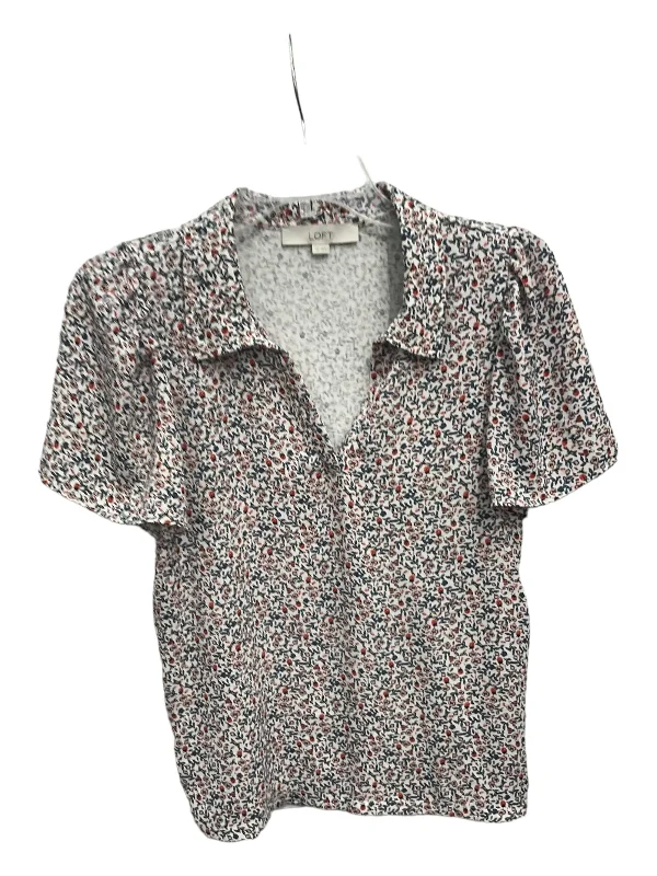 Price Meltdown Blouse Short Sleeve By Loft In Floral Print, Size: Xs