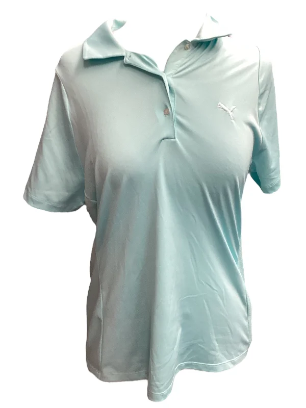 Super Sale Blue Athletic Top Short Sleeve Puma, Size L