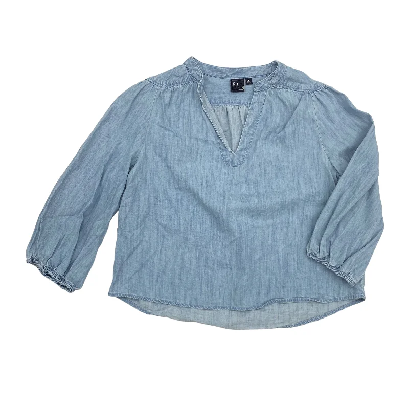 Flash Deals BLUE DENIM TOP LS by GAP Size:PETITE  M