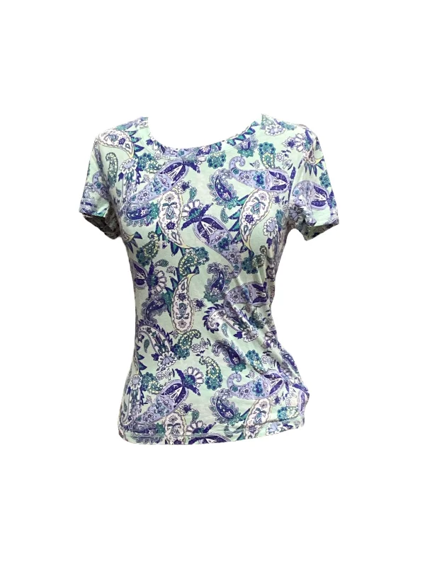 Special Discount Blue & Green Top Short Sleeve Talbots, Size S