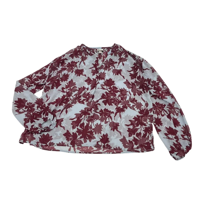 Mega Sale BLUE & RED BLOUSE LS by A NEW DAY Size:S