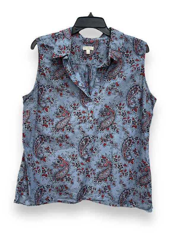 Exclusive Access Blue & Red Top Sleeveless Talbots, Size L