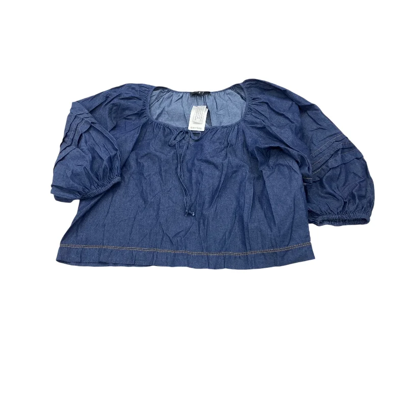 Super Sale BLUE TOP 3/4 SLEEVE by KAREN KANE Size:S