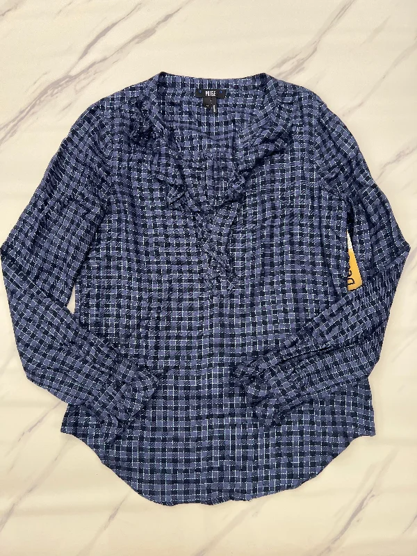 YEAR-End Sale Blue Top Long Sleeve Paige, Size Xs