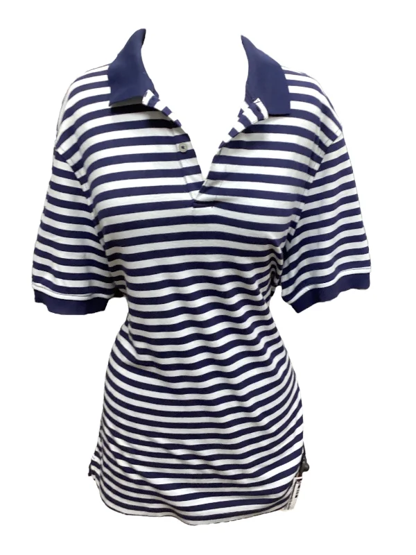 Bargain Bin Blue Top Short Sleeve Basic Club Room, Size L