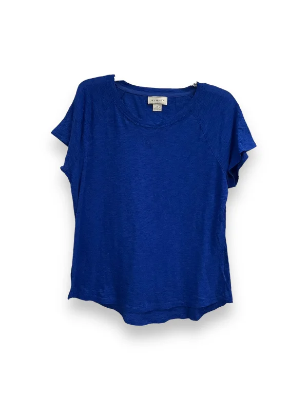 Price Cut Blue Top Short Sleeve Basic Liz Claiborne, Size Xl