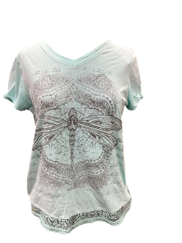 New Deals Blue Top Short Sleeve Kim Rogers, Size S