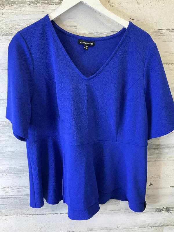 Final Sale Blue Top Short Sleeve Lane Bryant, Size 1x