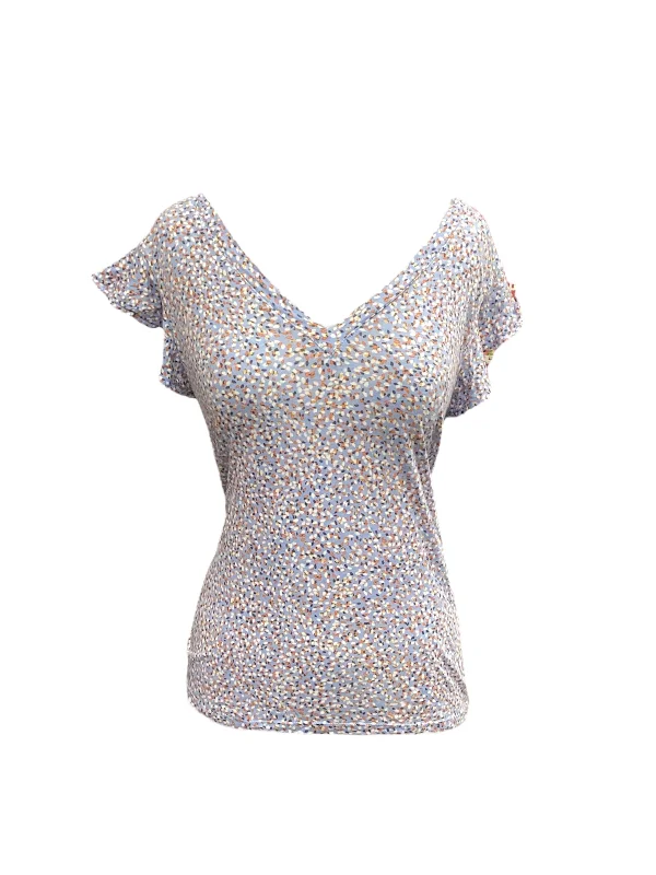 Savings Bonanza Blue Top Short Sleeve Loft, Size L