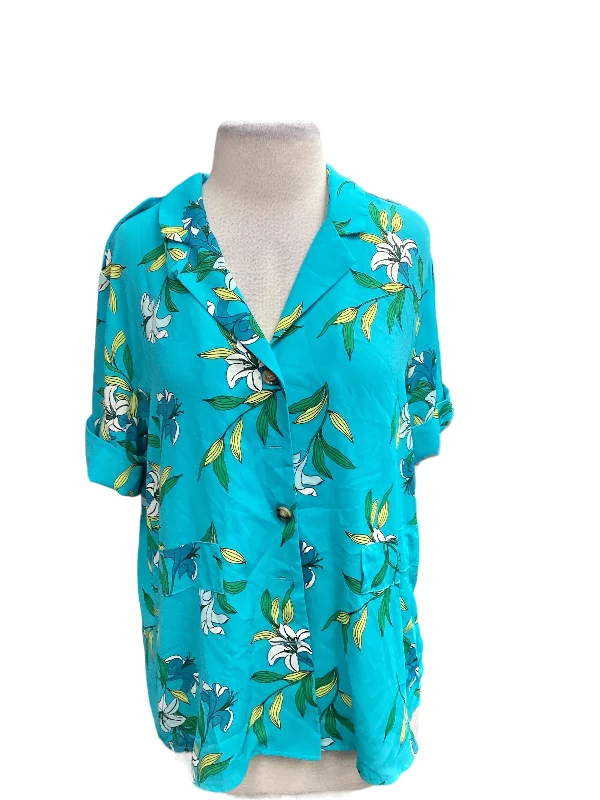 Markdowns Blue Top Short Sleeve Worthington, Size M