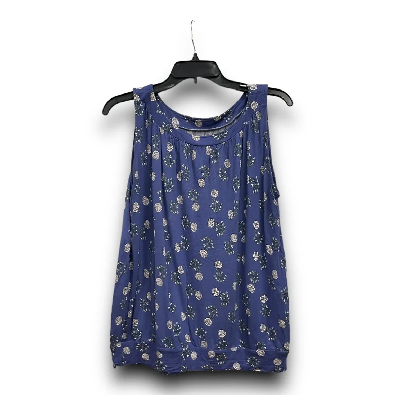 Act Now Blue Top Sleeveless Loft, Size L