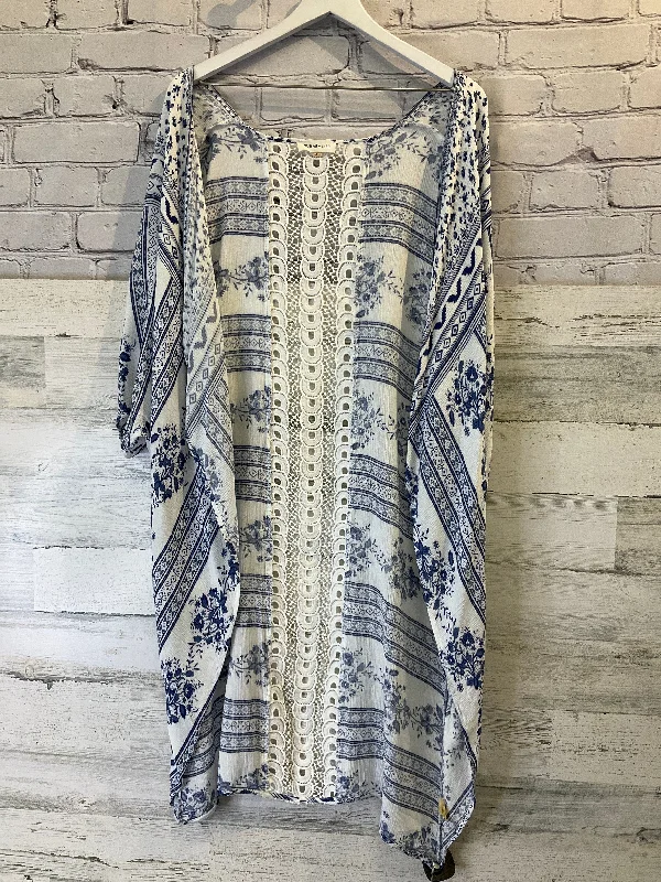 YEAR-End Sale Blue & White Swimwear Cover-up Sugar Lips, Size L