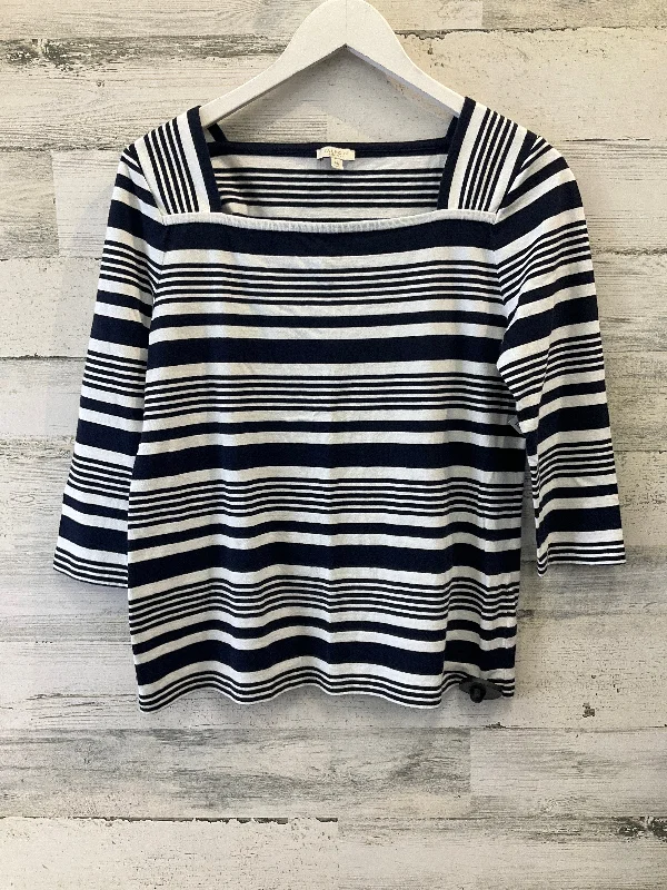 Must-Have Deals Blue & White Top 3/4 Sleeve Talbots, Size Petite  M