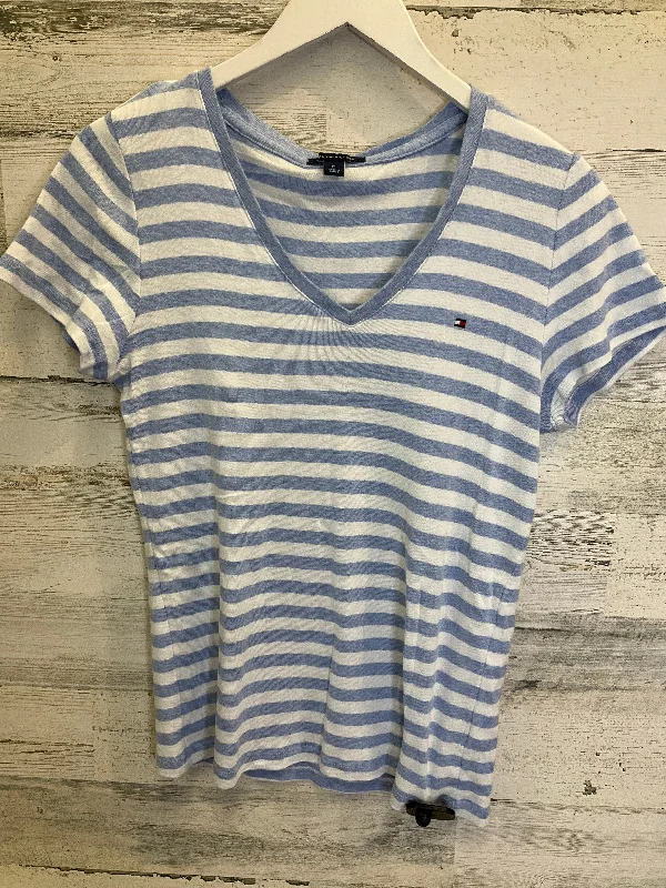 While Supplies Last Blue & White Top Short Sleeve Tommy Hilfiger, Size M