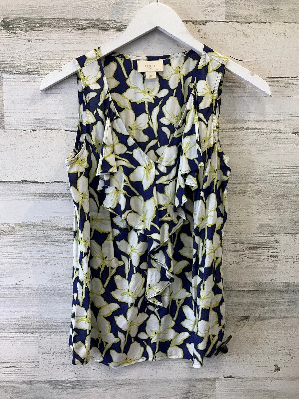 One-DAY Sale Blue & Yellow Top Sleeveless Loft, Size Xs