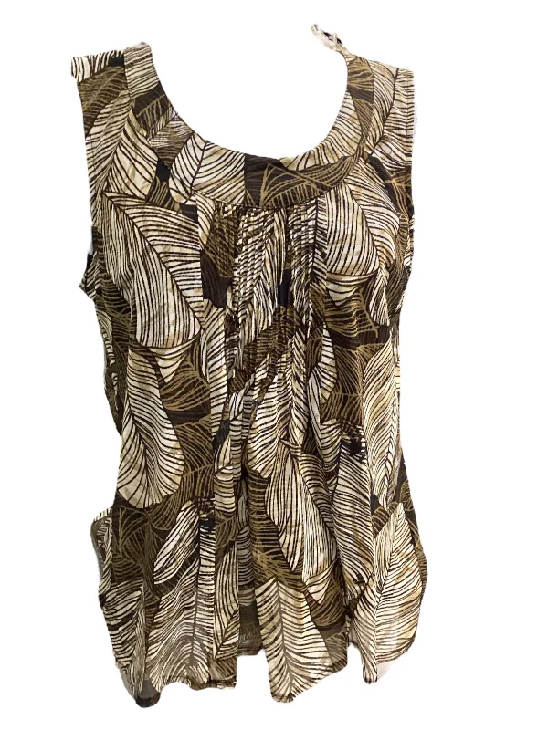 Amazing Deals Brown Top Sleeveless Rafaella, Size L