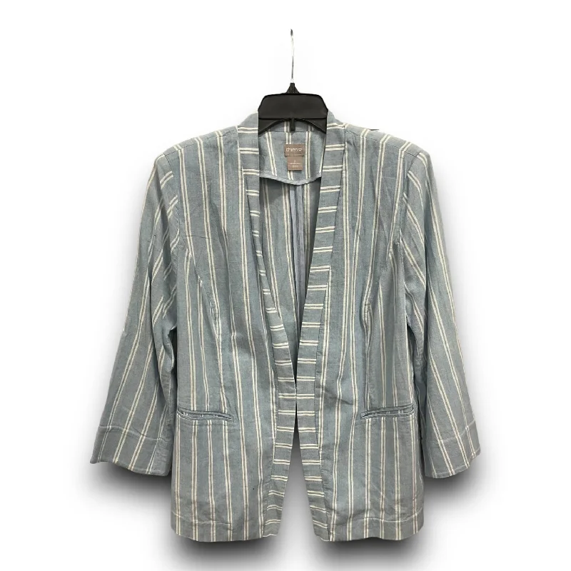 Quick Sale Cardigan By Chicos In Blue & White, Size: L