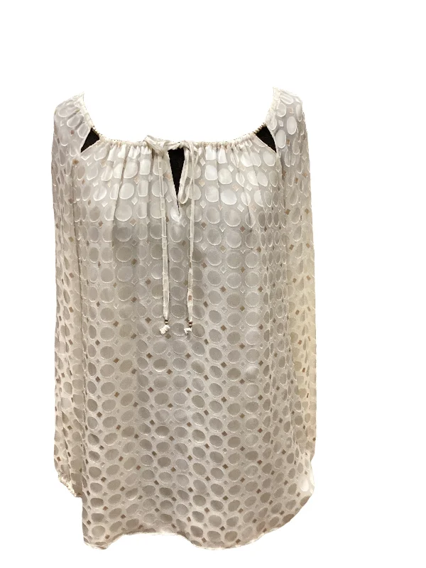 Deep Discounts Cream Top Long Sleeve White House Black Market, Size L