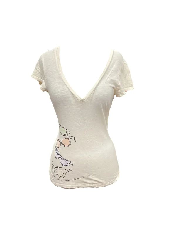 Online Only Cream Top Short Sleeve Banana Republic, Size S