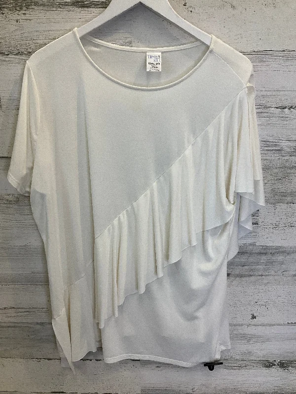 Referral Discount Cream Top Short Sleeve Time And Tru, Size Xxl