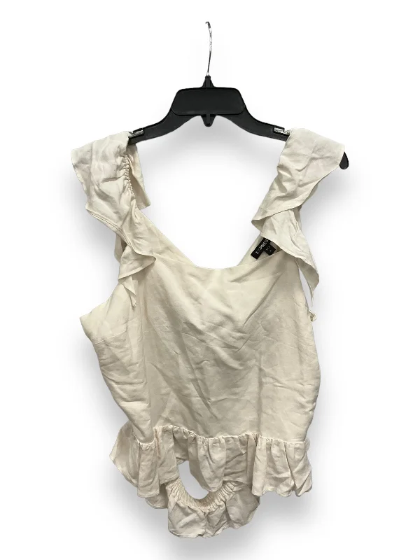 Deep Discounts Cream Top Sleeveless Express, Size Xl
