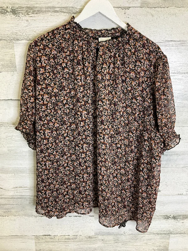 Seasonal Sale Floral Print Blouse Short Sleeve Ava & Viv, Size 3x